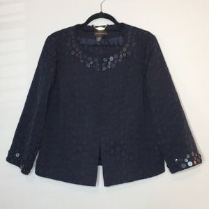 Navy blue blazer jacket and skirt set